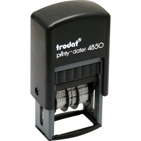 Trodat Micro Date Stamp, w/4 Key Phrases, 3/4"x1", Blue/Red 4PK USSE4850L
